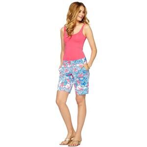 NEW Lilly Pulitzer CHIPPER SHORT Bermuda Resort White She She Shells Pink Sz 10